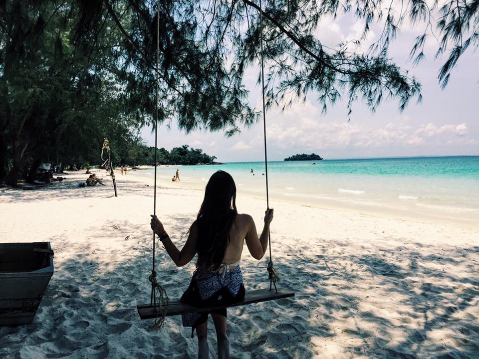 Holly on a swing on Koh Rong Island