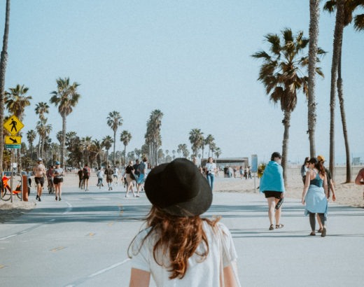 Holly walking solo in Santa Monica