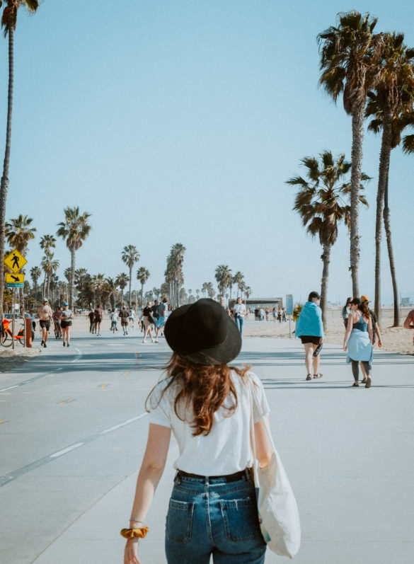 Holly walking solo in Santa Monica