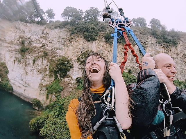 An example of using an action cam for great travel photography on a bungee swing