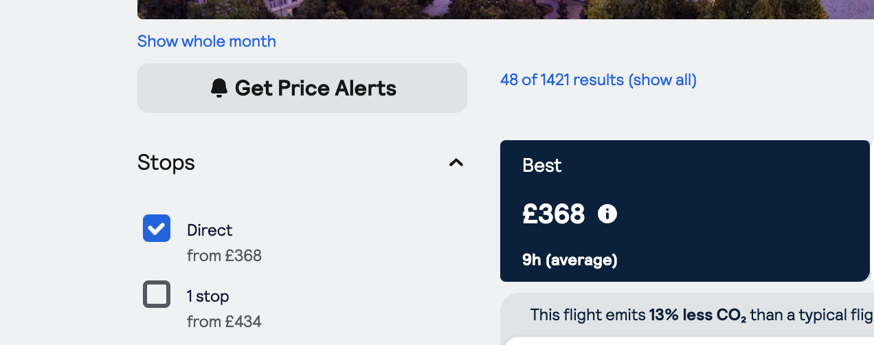 Setting up price alerts for flights to Orlando 