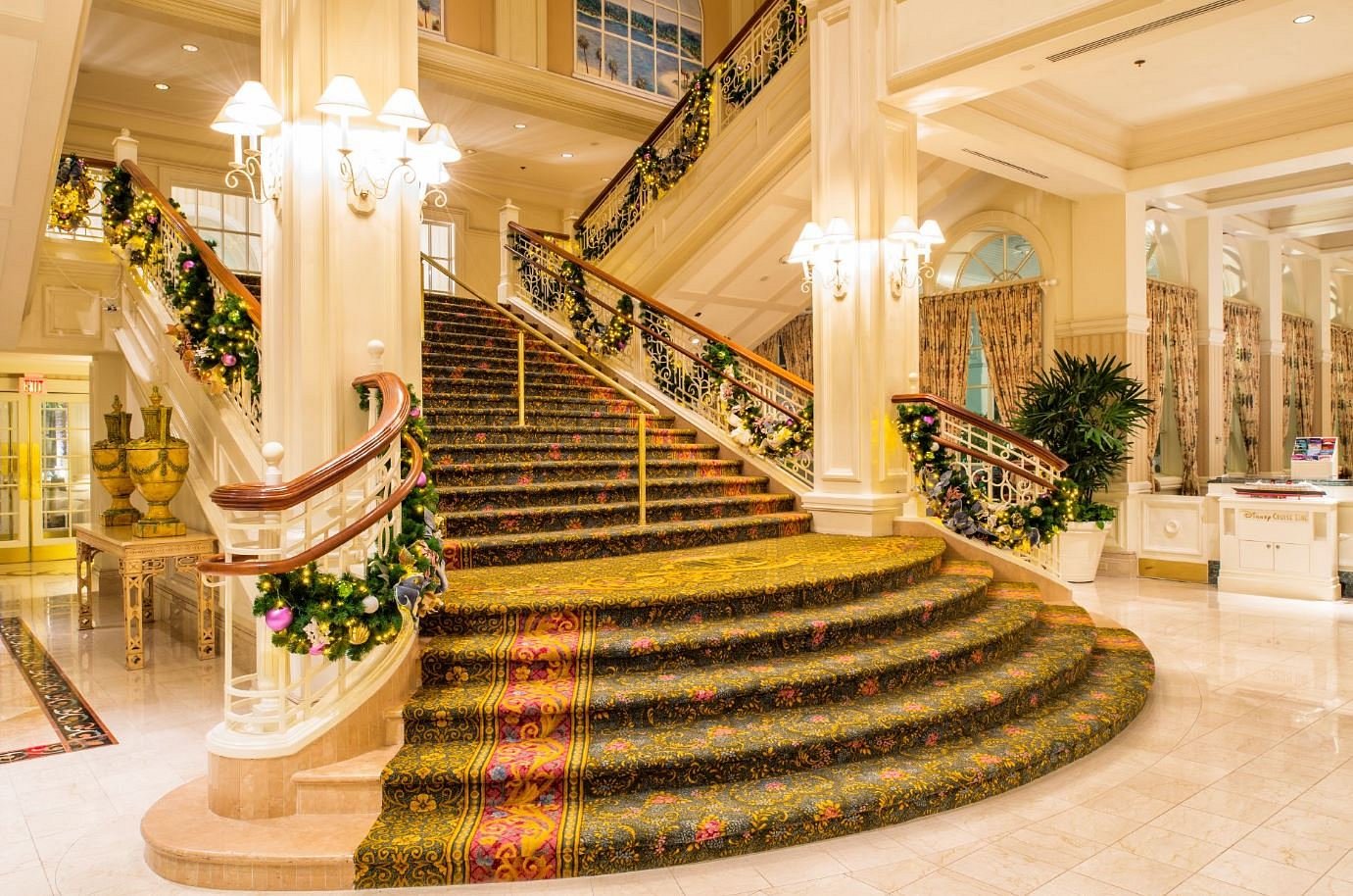 The grand staircase inside the Grand Floridian 