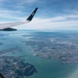Flying over Auckland