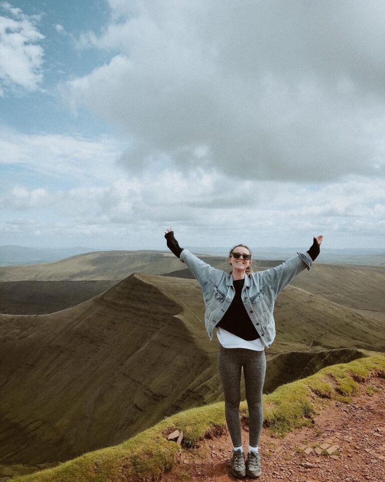 Holly on top of Pen Y Fan in Brecon, Wales.