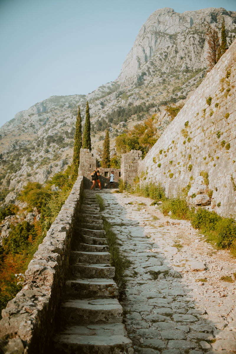 Stairs going up to the Kotor Fortress Hike - kotor is worth visiting for those looking for gorgeous hikes like this 