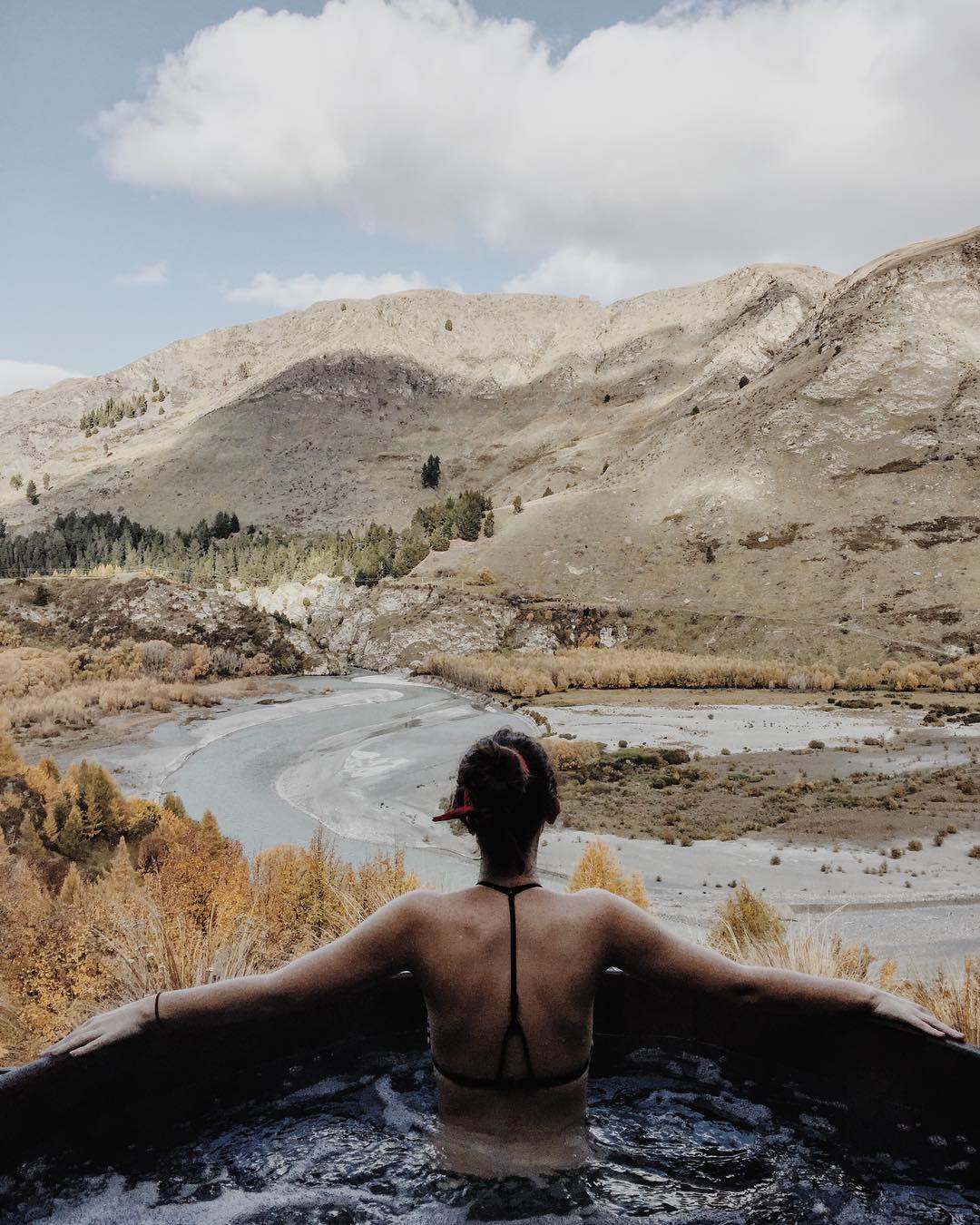 The best time to visit New Zealand - the view from the Onsen Hot Pools, Queenstown