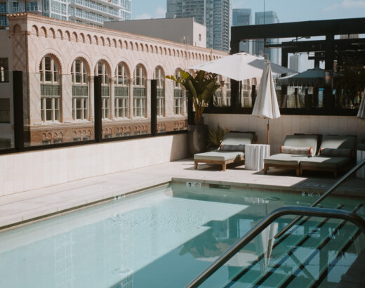 The rooftop pool at the hoxton LA