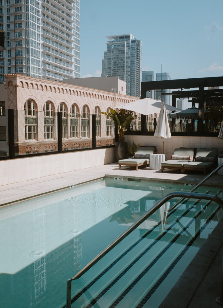 The rooftop pool at the hoxton LA