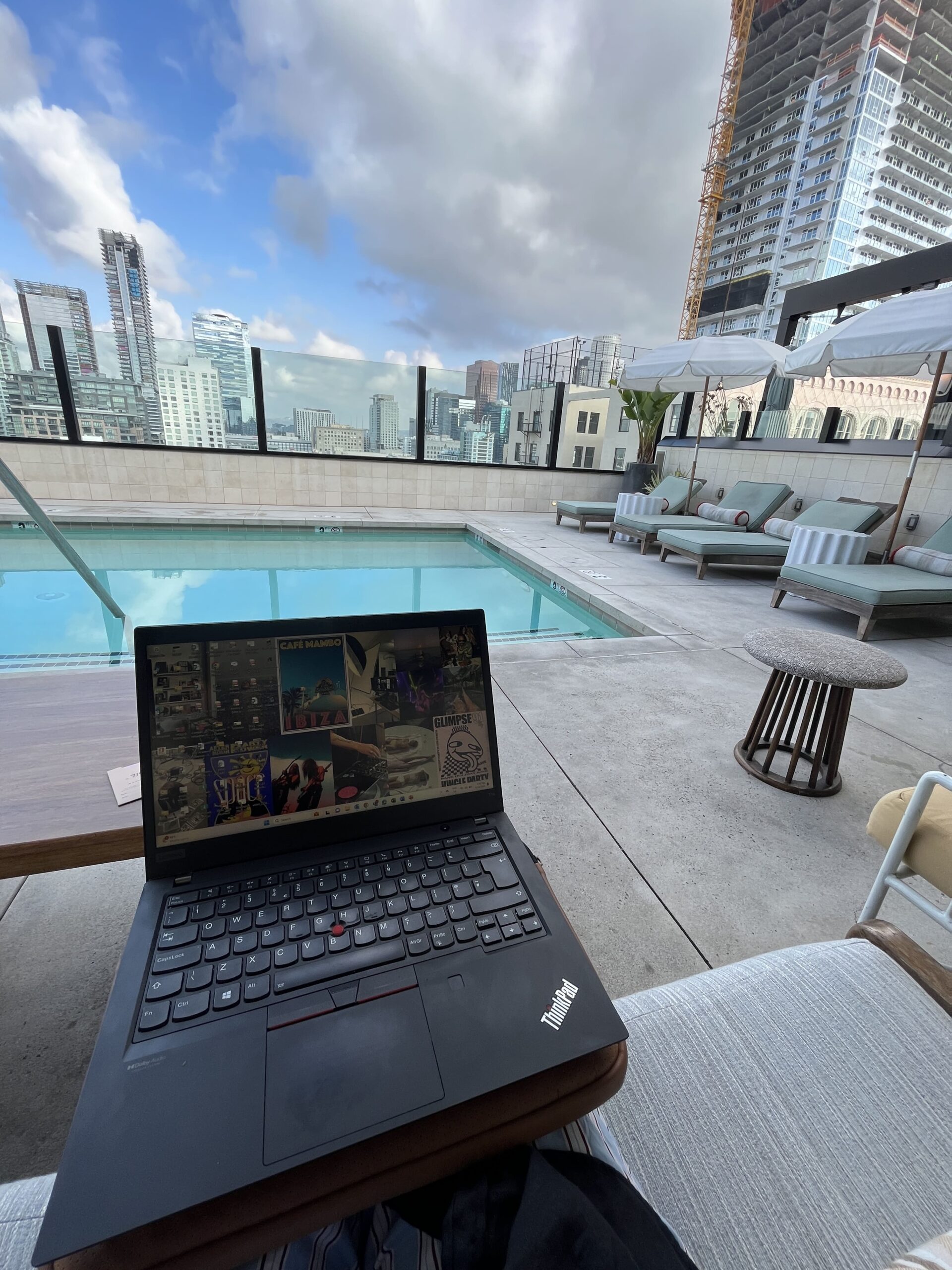 Working from the rooftop pool at the hoxton la 