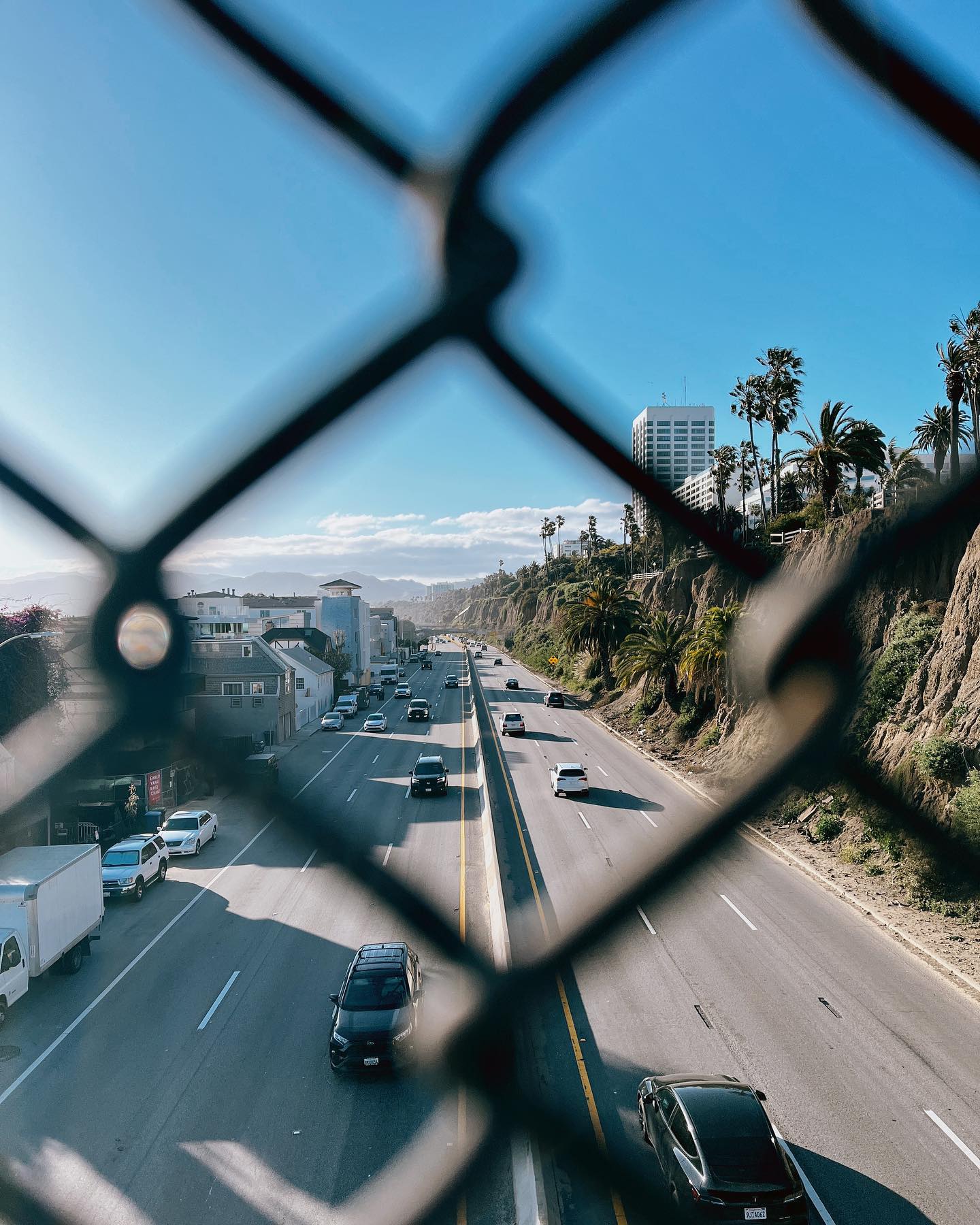 The view from the bridge over Santa Monica 