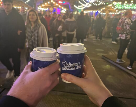 Drinking mulled wine at Hyde Park Winter Wonderland