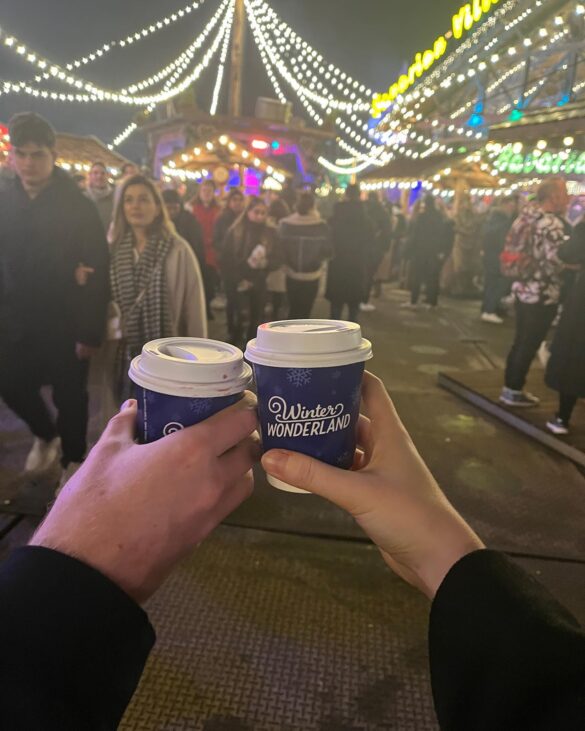 Drinking mulled wine at Hyde Park Winter Wonderland